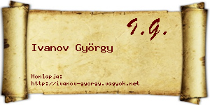 Ivanov György névjegykártya
